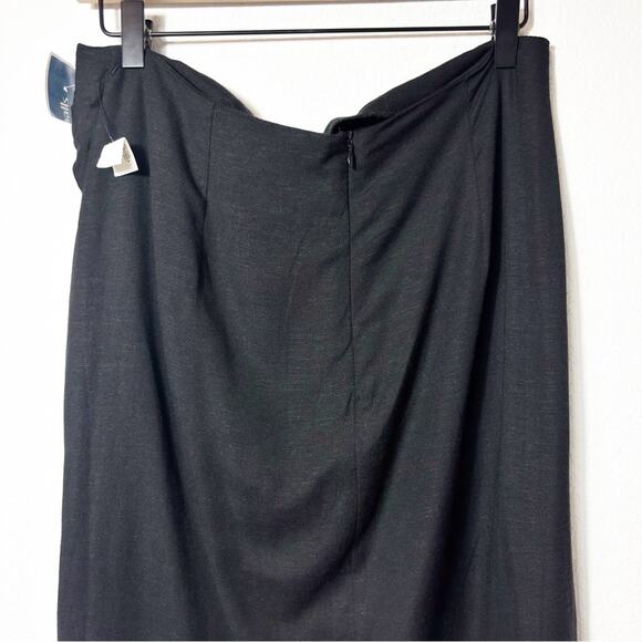 JASON WU BLACK WRAP MIDAXI WOMEN SKIRT SIZE US 10 BRAND NEW WITH PARTIAL TAG - Picture 3 of 5